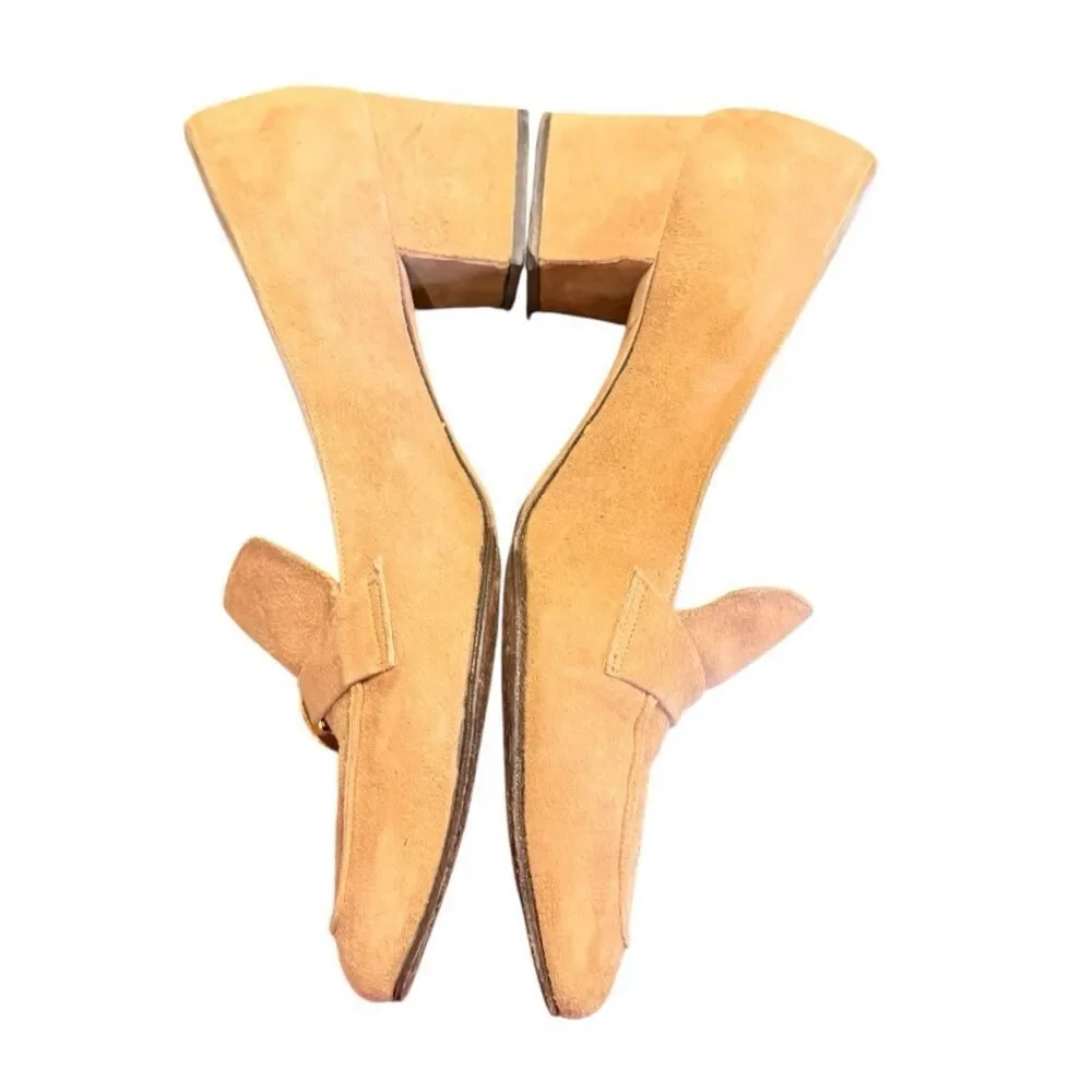 Jack Rogers Vintage Pumps Chunky Heel Gold Buckle Sz. 6 1980’s 1990’s